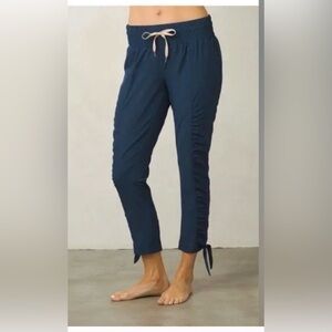 PrAna Bindu Navy Blue Lightweight Outdoor Hiking Pants with tie at ankles Size M